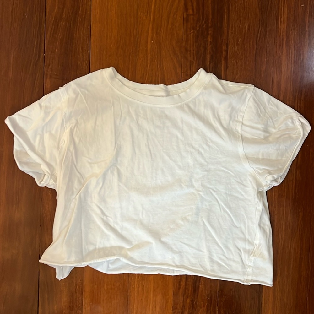 Free People Cropped White Shirt